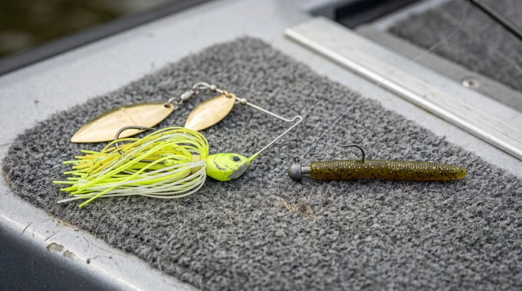 Tactical baits for pressure shifts: spinnerbait and Ned rig