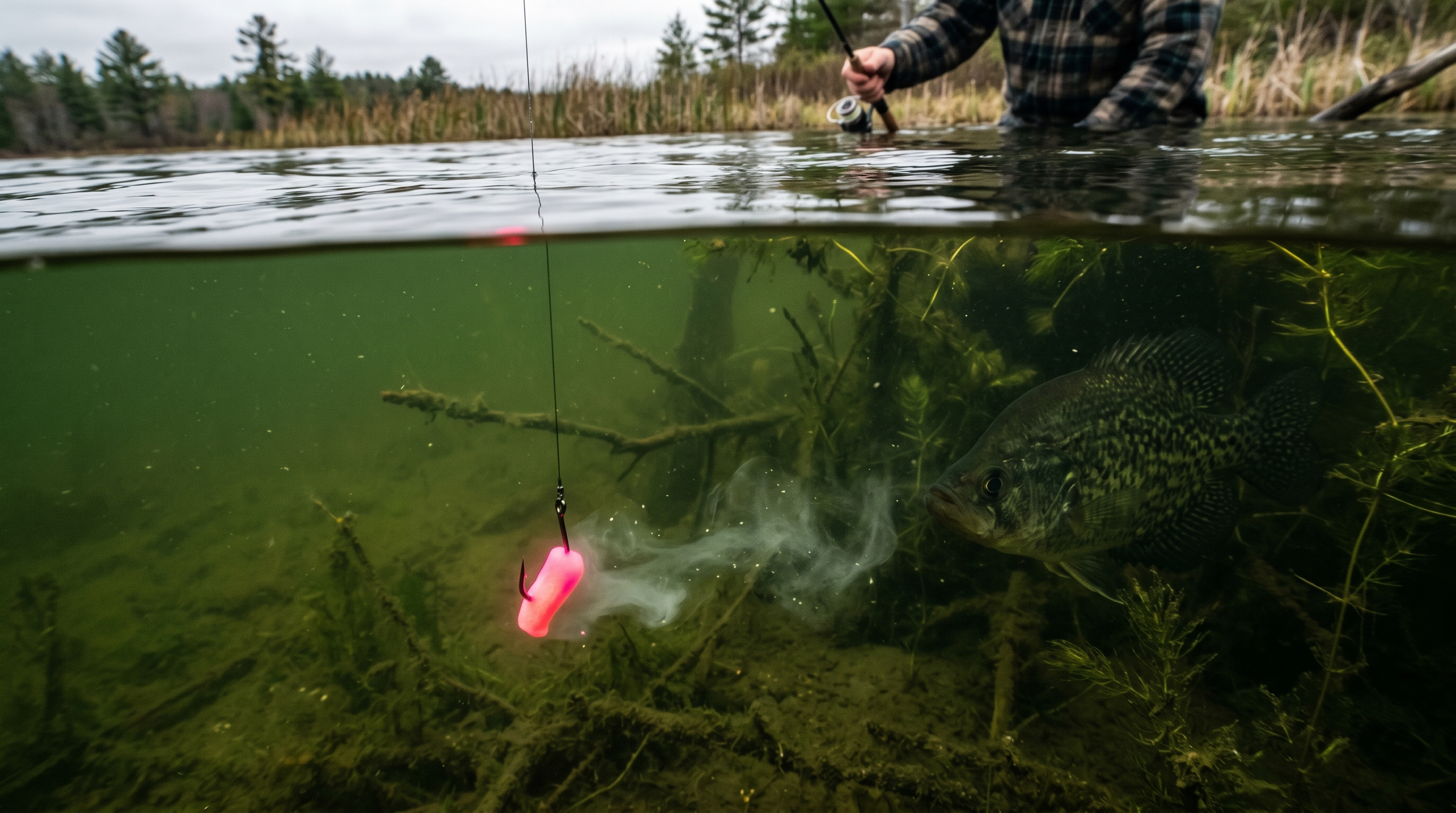 Underwater dispersion testing of Berkley Crappie Nibbles