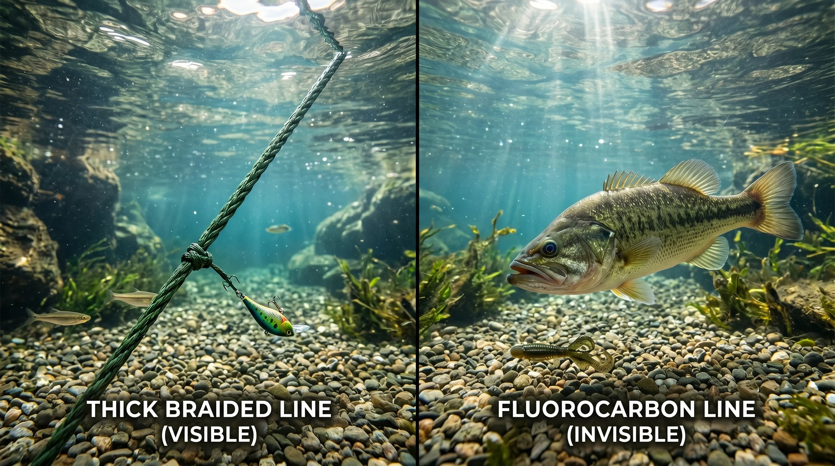 Underwater Fishing Line Visibility Comparison