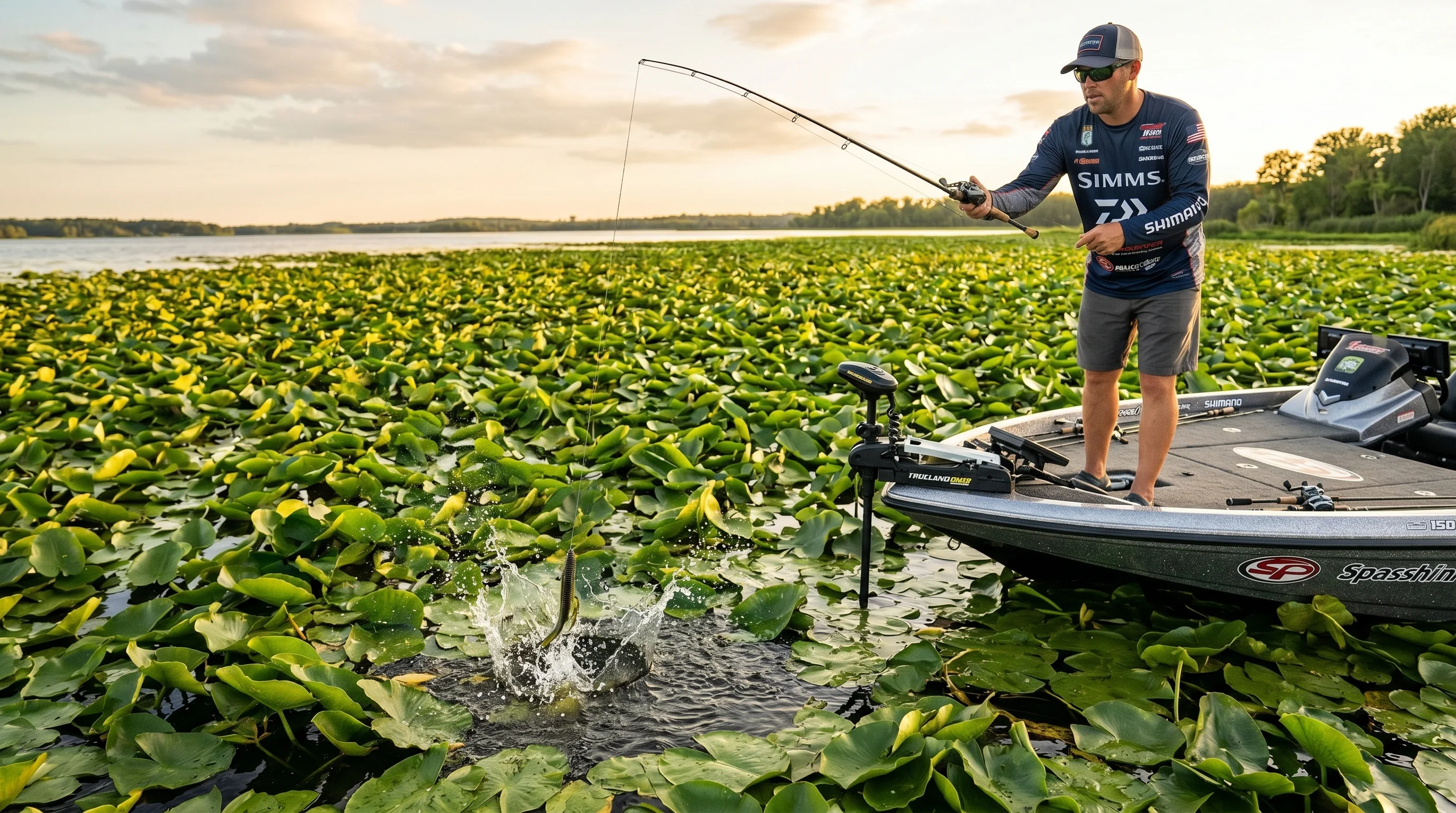 Angler fishing a Texas Rig in heavy cover
